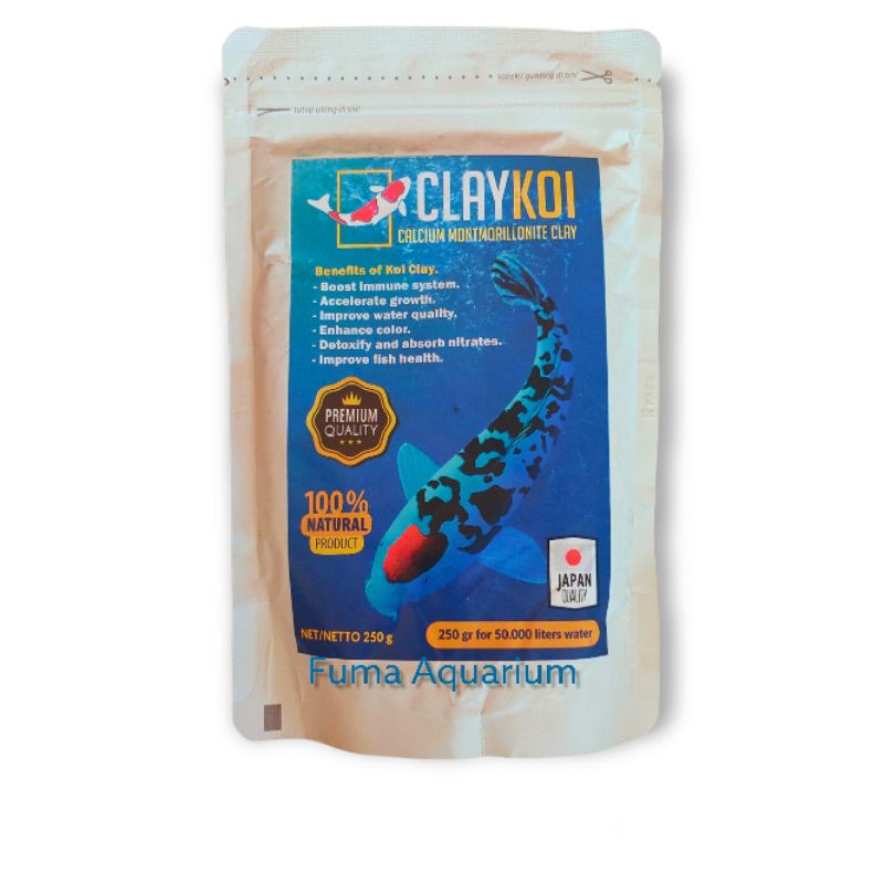 Clay Koi Calcium Montmorillonite Clay Penjernih Air Kolam Koi Aquarium 250gr