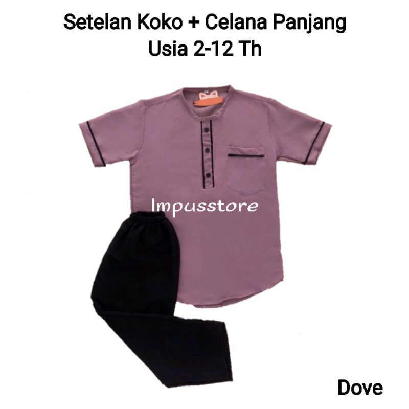 Setelan Anak Baju Koko Celana Panjang Kemeja Kurta Sarung Polos Kain Katun Laki Cowok Newborn Baby Bayi TK SD Sekolah Madrasah Pesantren Muslim Islam Warna Remaja Kokoh Umur Usia 0 1 2 3 4 5 6 7 8 9 Tahun 10 11 12 18 24 Bulan Cordoba by impusstore