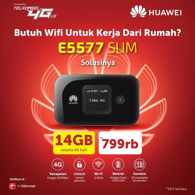 ❤BISA COD❤【BISA COD】 Modem Mifi Huawei 4G E5577 FDD1800/TDD2300 Unlocked PERMANEN -