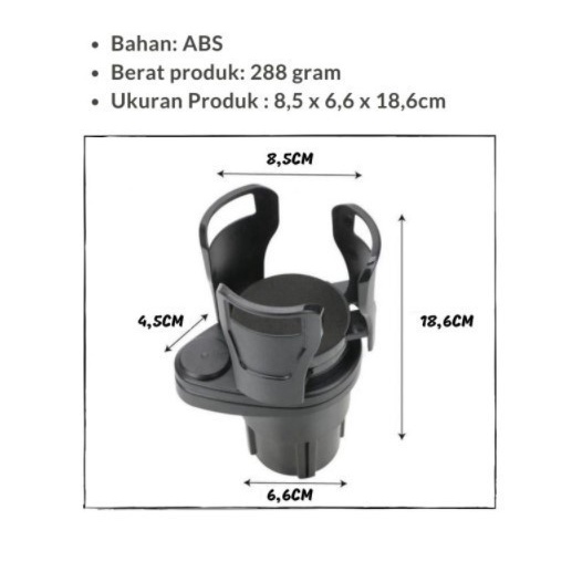 Adjustable Car Double Cup Holder Taro Gelas di mobil