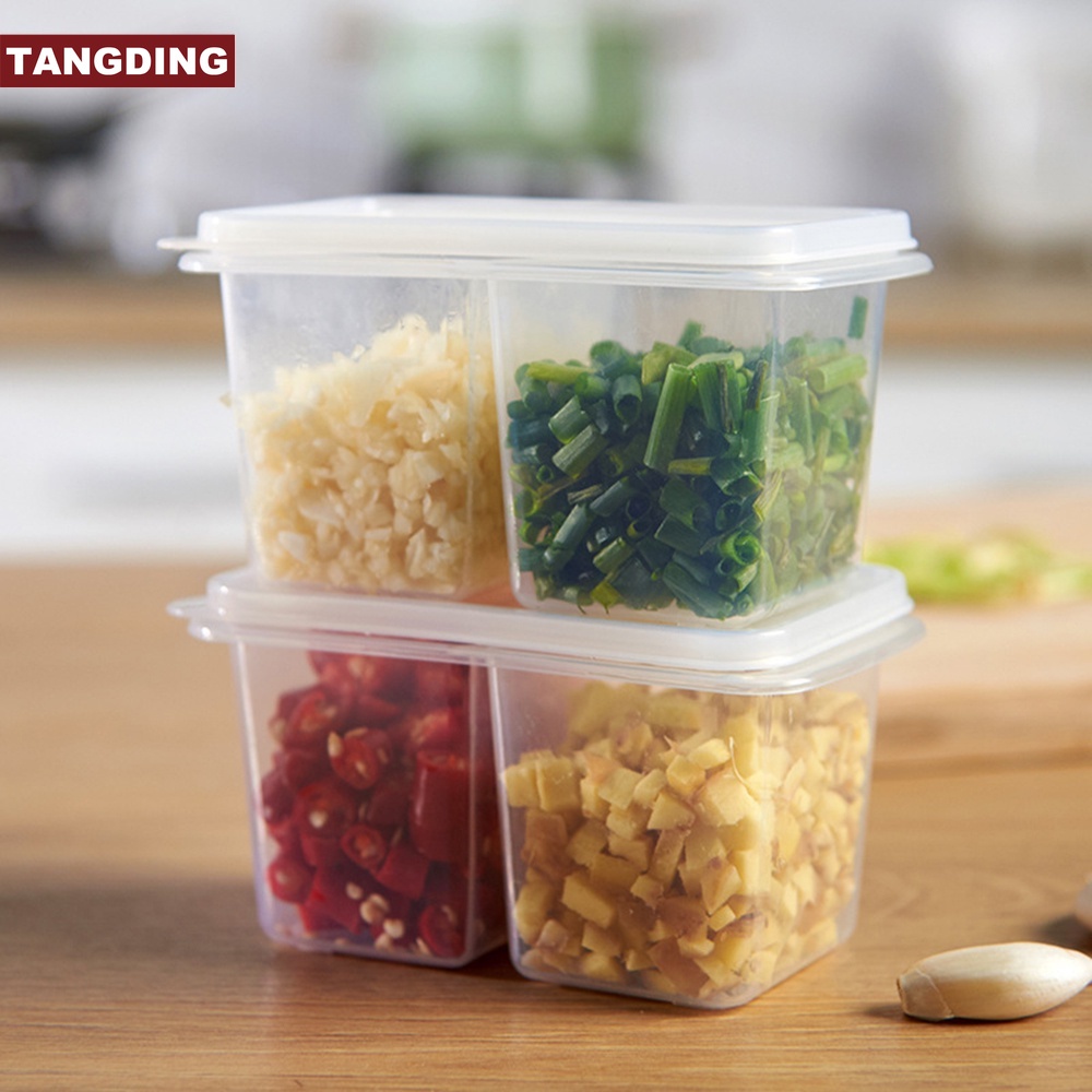 【COD Tangding】1pc Kotak Wadah Jahe Bawang Putih 2in1 Model Transparan