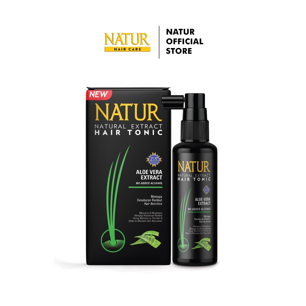 NATUR Hair Tonic Aloe Vera 50 ml - Tonik Rambut Melebatkan