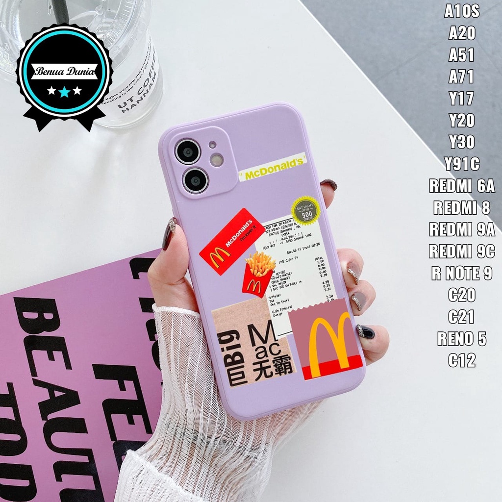 SS087 Casing McDonald's Straight Cube Soft Case vivo Y15S Y01 Y12 Y15 Y17 Y20 Y20S Y12S Y21 Y21S Y33S Y30 Y50 Y30I Y51 2020 BD2496-6