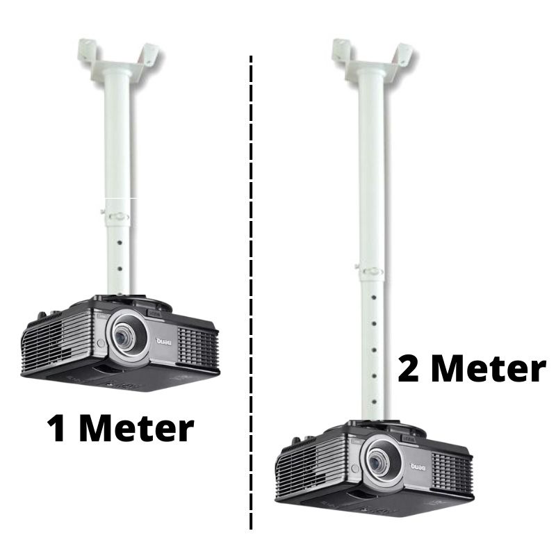 Bracket ceiling plafon Projektor poyektor gantung adjustable 1 meter - 2 meter Hitam putih