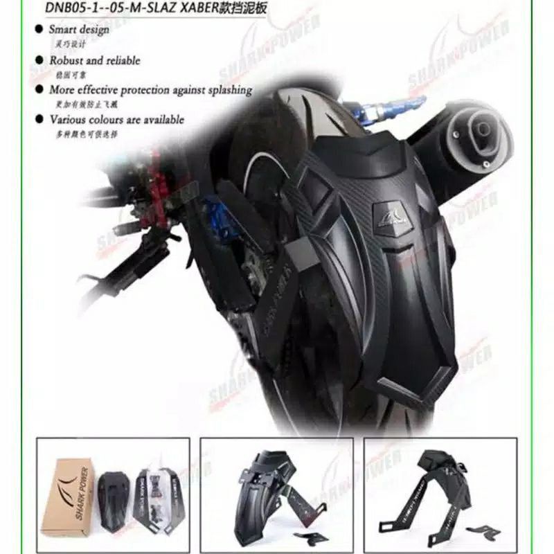 Mud Guard/Mudguar New Shark Power Universal R15,Cbr150r,Vixion,Xabre,Ninja,R25 &amp; Motor Lain Nya