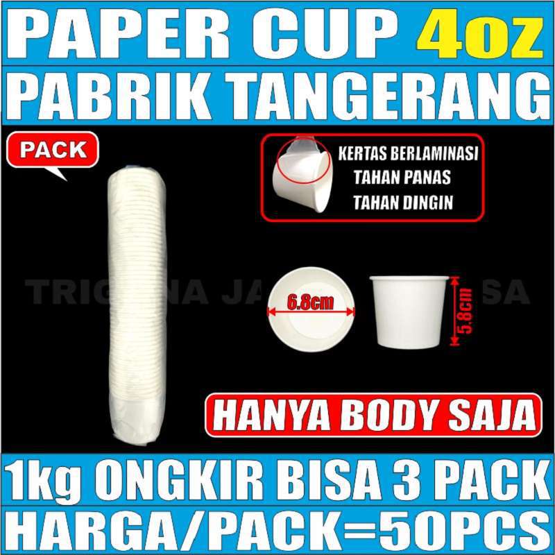 Paper Cup 4oz Tebal Gelas Per Pack Kertas Ice Cream Eskrim Es Krim 4 Oz Murah