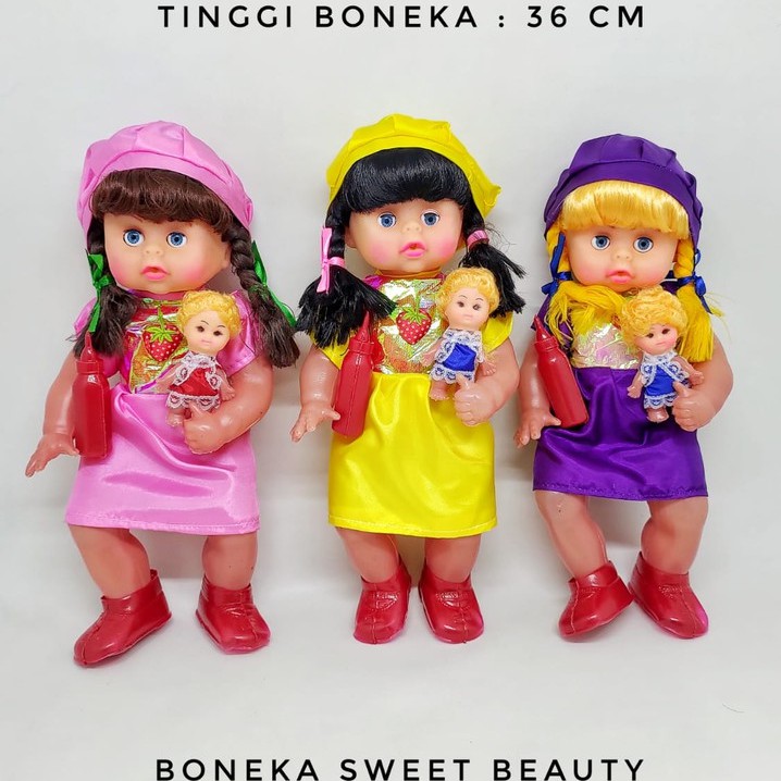 MAINAN ANAK PEREMPUAN BONEKA SWEET BEAUTY BESAR SUARA TANGIS PAPA MAMA