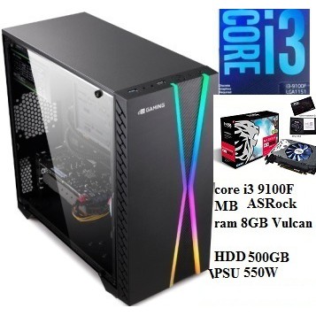 Paket PC Intel Gen9 Core i3 9100F+RAM 8GB + VGA RX550 2GB DDR5
