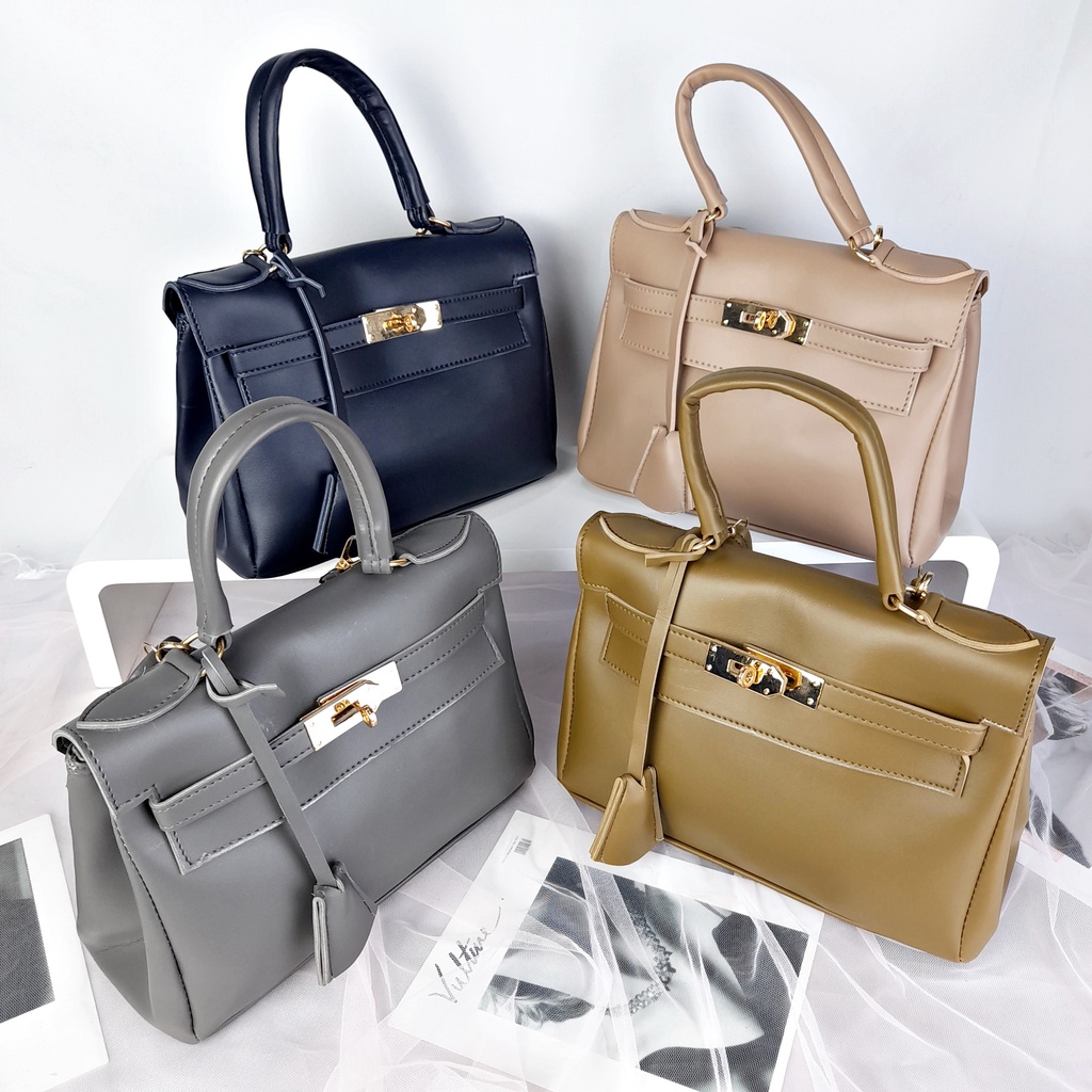 Tas Selempang Wanita Tenteng Kulit Leather Casual Polos Premium Lokal  KT038 KT039 KT040