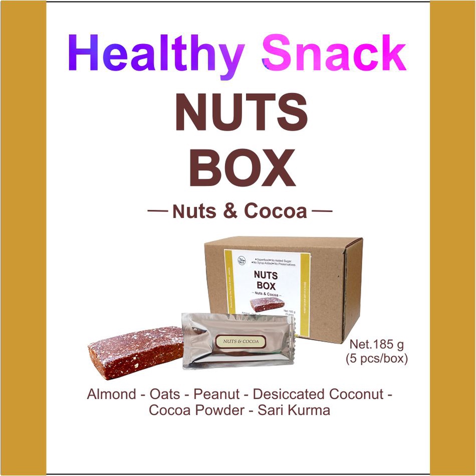 

Nuts Cocoa Healthy Snack Sehat Protein Bar Isi 5 pcs