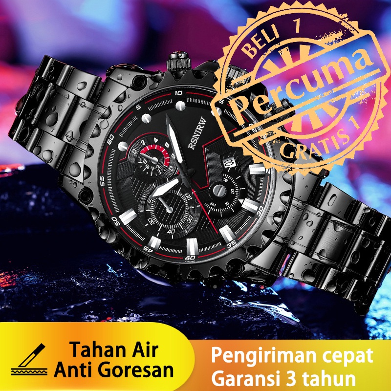 COD✔ Jam Tangan Pria RSNIRW Luxury Metal Sport Quartz Business Casual Watch Kode 5757