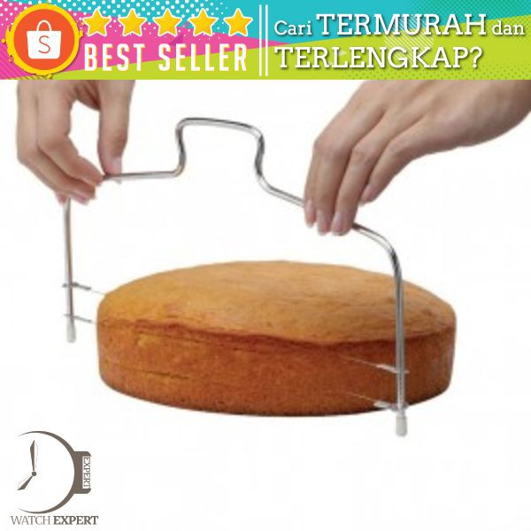 Pemotong Kue Adjustable Wire Cake Cutter Slicer Leveler - Silver