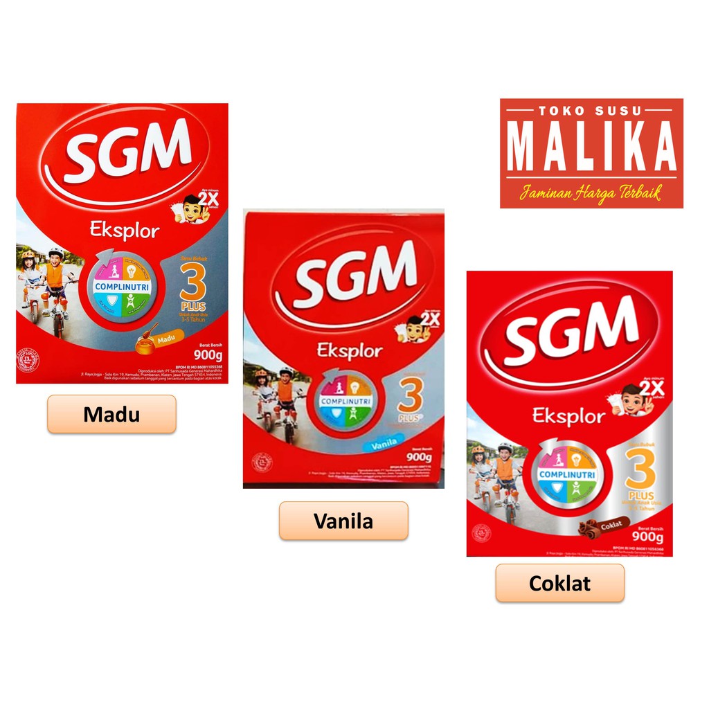 PROMO - SGM Eksplor 3+ plus Madu / Vanila / Coklat 900 gr