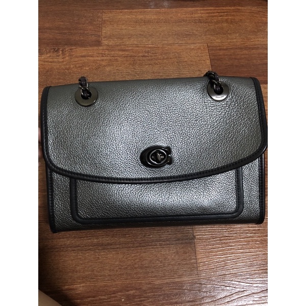 preloved coach parker metallic graphite
