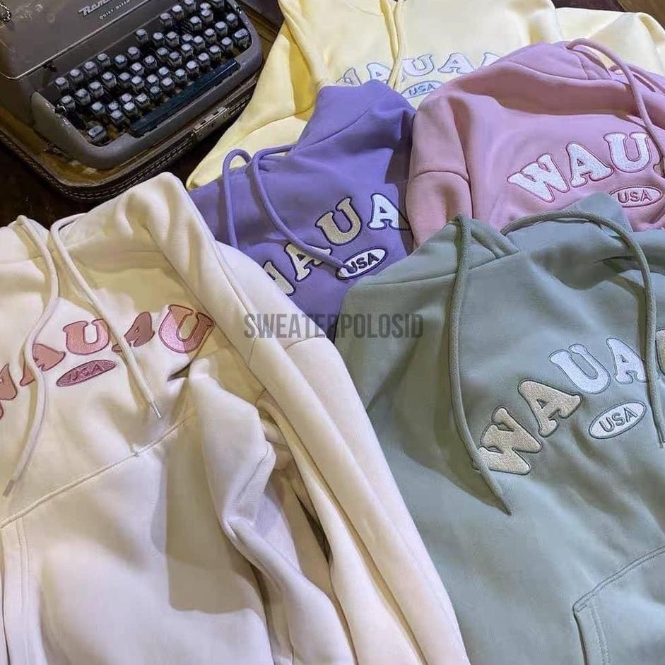 Tren Kekinian.. SWEATERPOLOSID Hoodie Jumper WAUAU (Bordir) S-XXL (Pria & Wanita)