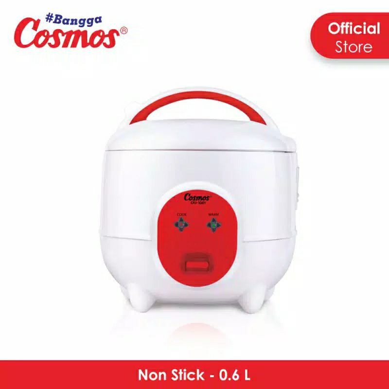 Cosmos Rice Cooker Mini 0.6 Liter 3 in 1 Nonstick CRJ1001N 300 Watt