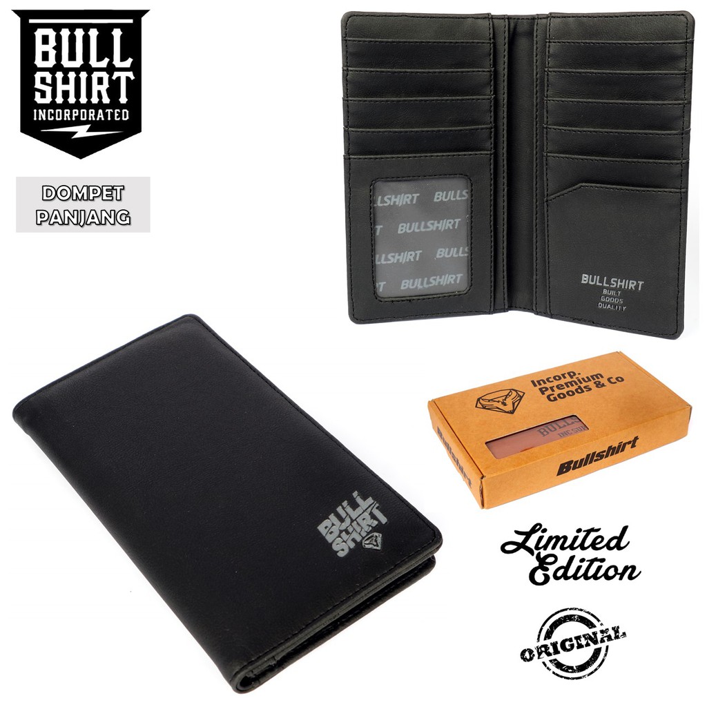 (PREMIUM) DOMPET PANJANG PRIA / DOMPET LIPAT DISTRO / DOMPET KULIT BULLSHIRT WARNA HITAM