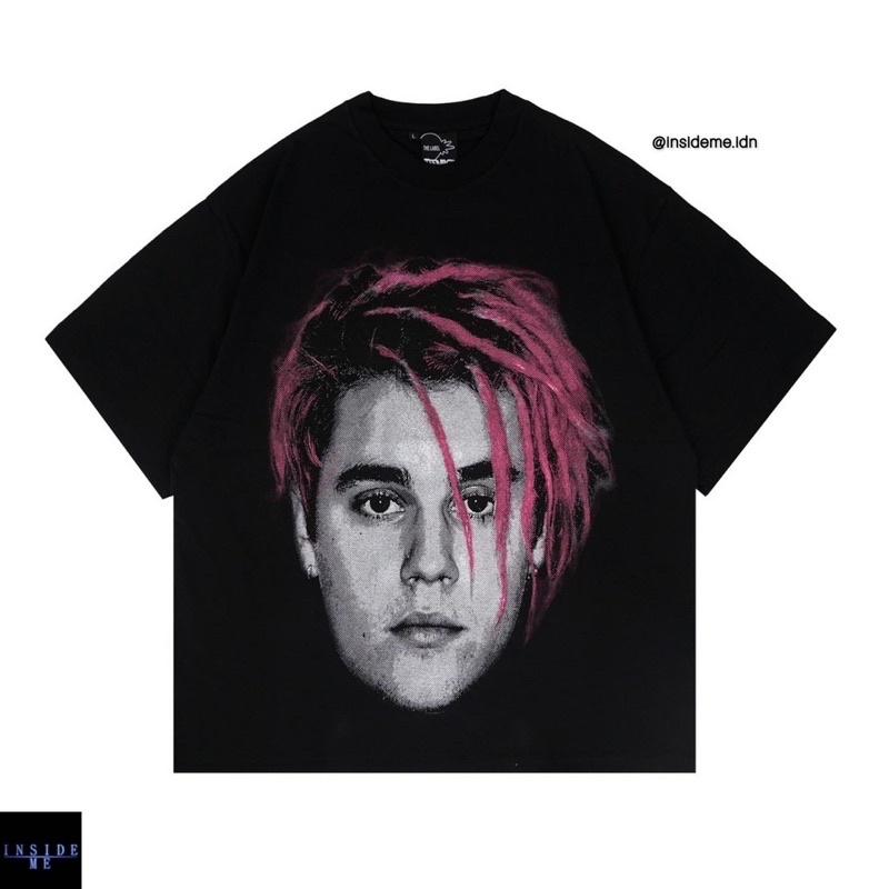 KAOS BAJU VINTAGE OVERSIZE JUSTIN BIEBER FULL PRINT LIMITED STOCK