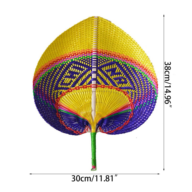 Kiss Kipas Tangan Bambu Motif Hati Warnawarni Untuk Properti Kostum Wanita