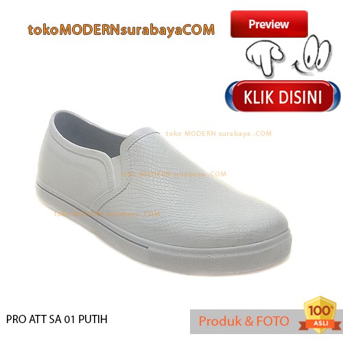 PRO ATT SA-01 PUTIH sepatu casual slip on karet