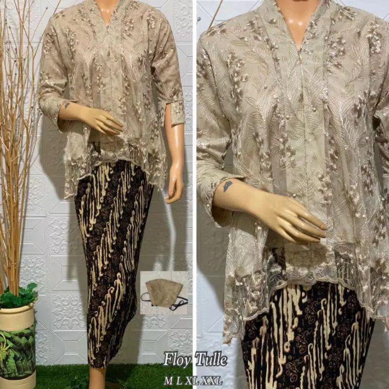 NEW SETELAN KEBAYA FLOY TILLE/KEBAYA MURAH/KEBAYA PESTA/KEBAYA TUNANGAN