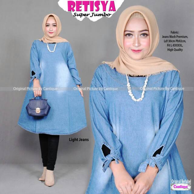 Retisya jumbo jeans tunik LD130