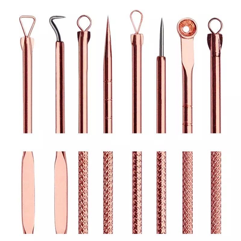 Pinset Komedo Set 4 in 1 Free Kotak Stainless Steel - Pencet Jerawat- Blackhead