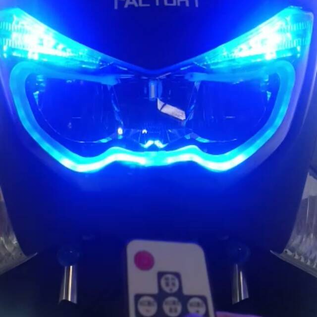 Lampu Alis RGB/Remot Flexibel, Motor/mobil 12Volt