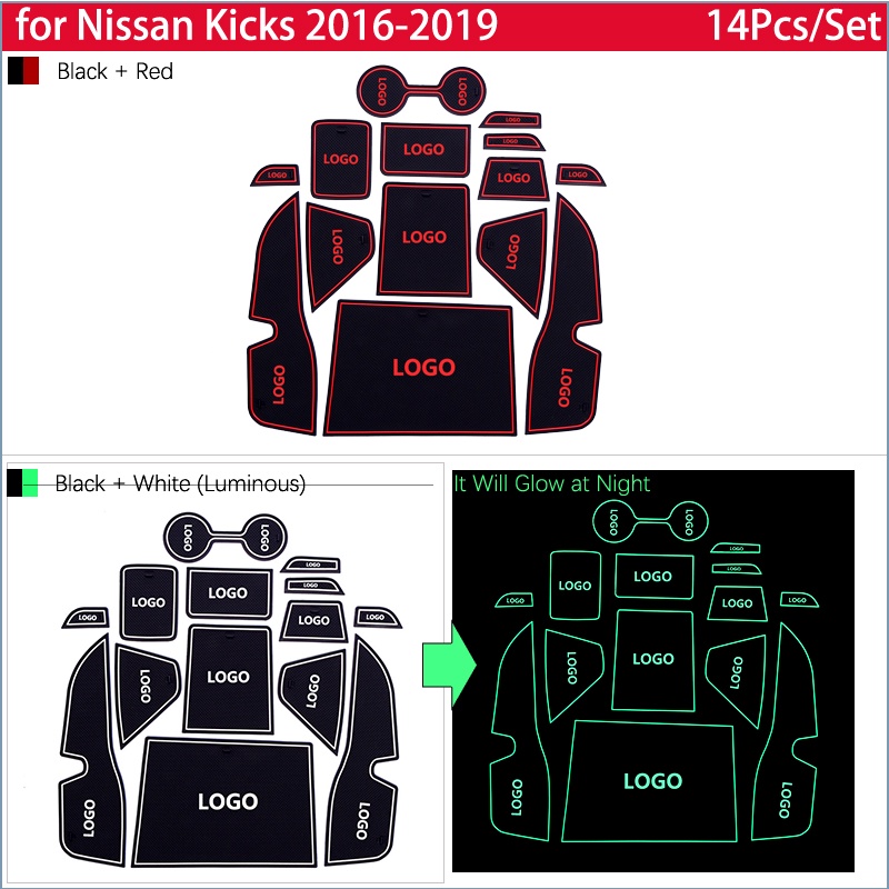 Pad Karet Anti Slip Dekorasi Interior Pintu Mobil Untuk Nissan Kicks 2016 2017 2018 2019 2020 2021