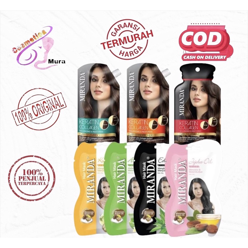 (i,ex) MIRANDA HAIR MASK KERATIN PRO KEMASAN SACHET 30 GR - KERATIN PRO COLLAGEN MIRANDA