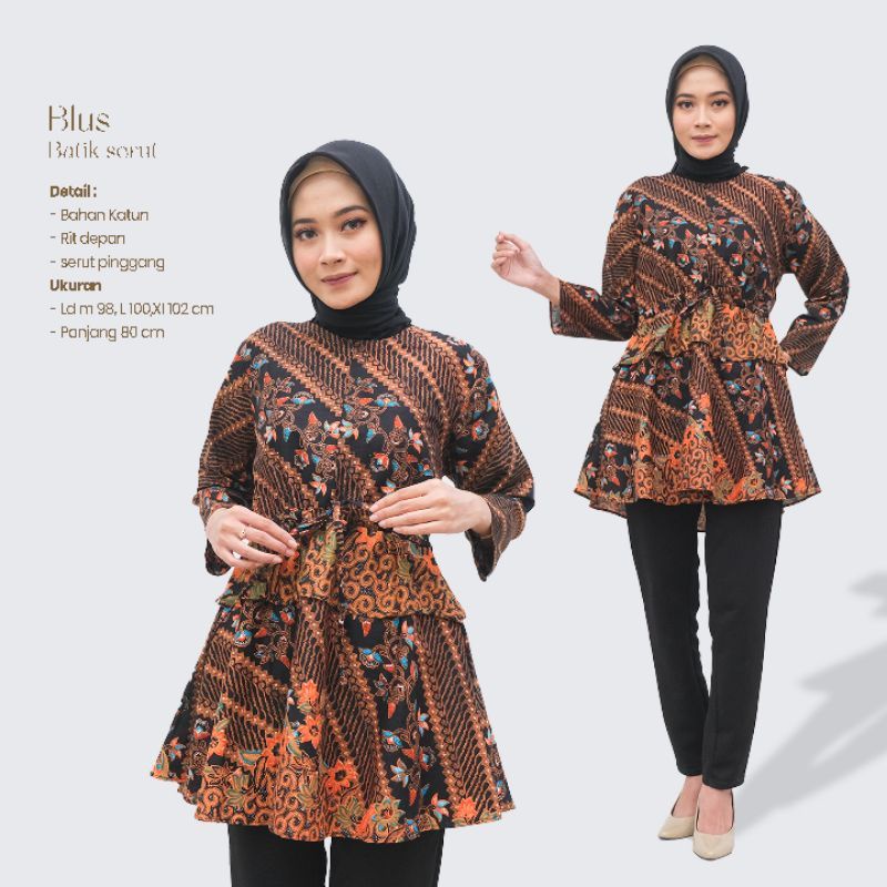 Blus Batik Wanita Warna Sogan - Joglo Batik