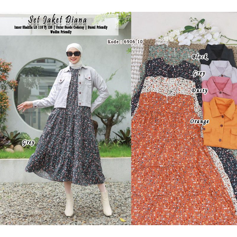 Dress oneset rompi # Dress midi dewasa # Dress import # midi set rompi kekinian