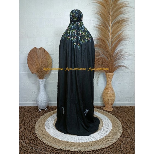 FIQLA COLLECTION - Mukena Terusan / Lajuran Katun Rayon Bordir - Rambat Melati