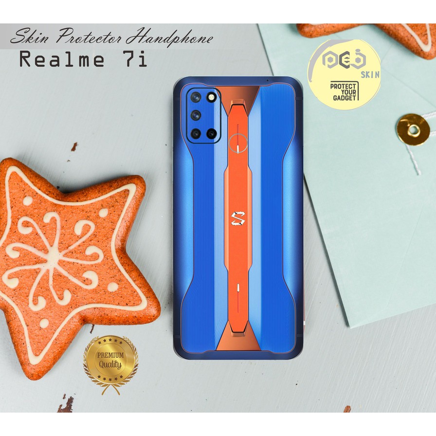 Garskin HP Realme 7i Motif Asrog Blue   - Free custom Motif