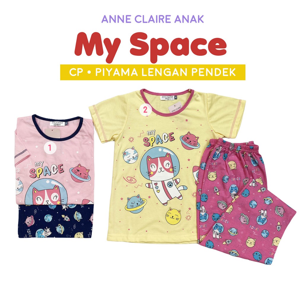 Piyama CP My Space Lengan Pendek Celana Panjang Anak Piyama CP My Space Lengan Pendek Celana Panjang Anak