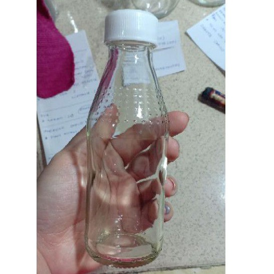 botol kaca 150ml mirip uc asi susu jamu madu asip minyak rempah sampel tester jus juice