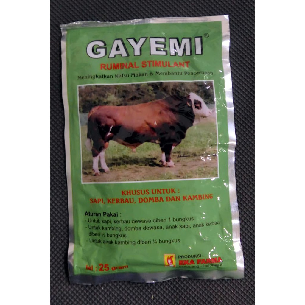 Obat Hewan Ternak Eka Farma Gayemi Ruminal Stimulant 25 gr