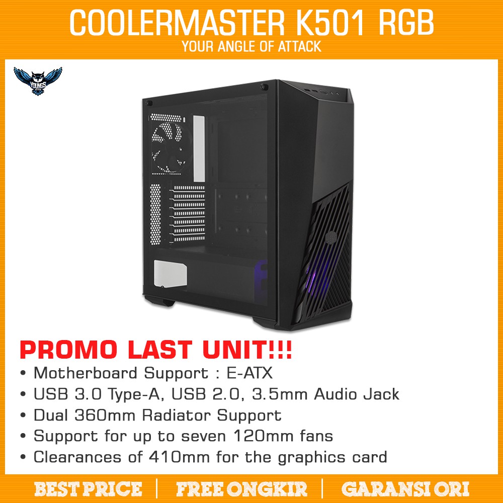 COOLERMASTER MASTERBOX K501L RGB E-ATX GAMING CASE CASING KOMPUTER CHS