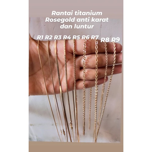 Rantai kalung pendant titanium rosegold/Rantai pendant mci/rose gold premium