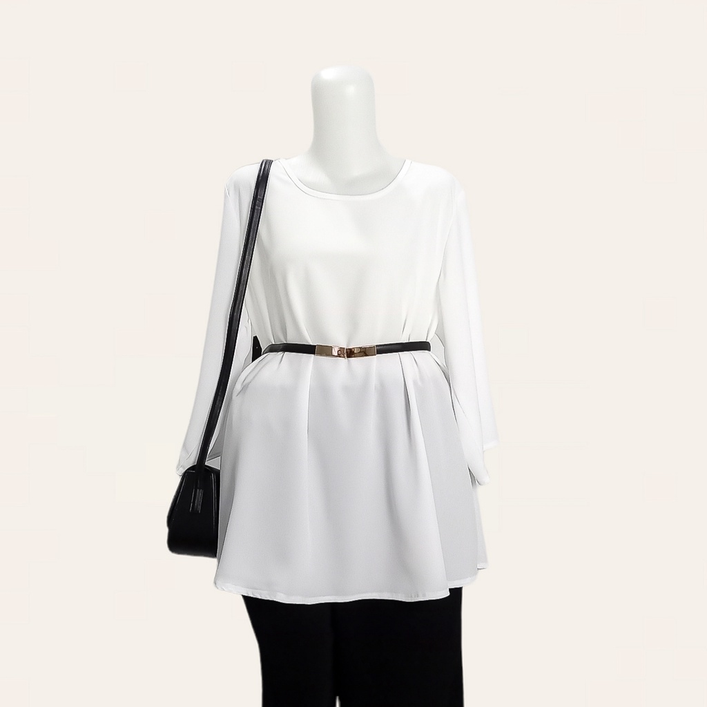 Baju Atasan Blouse Wanita Big Size Jumbo XL XXL 3L 4L 5L - Lengan Lurus 3/4-2