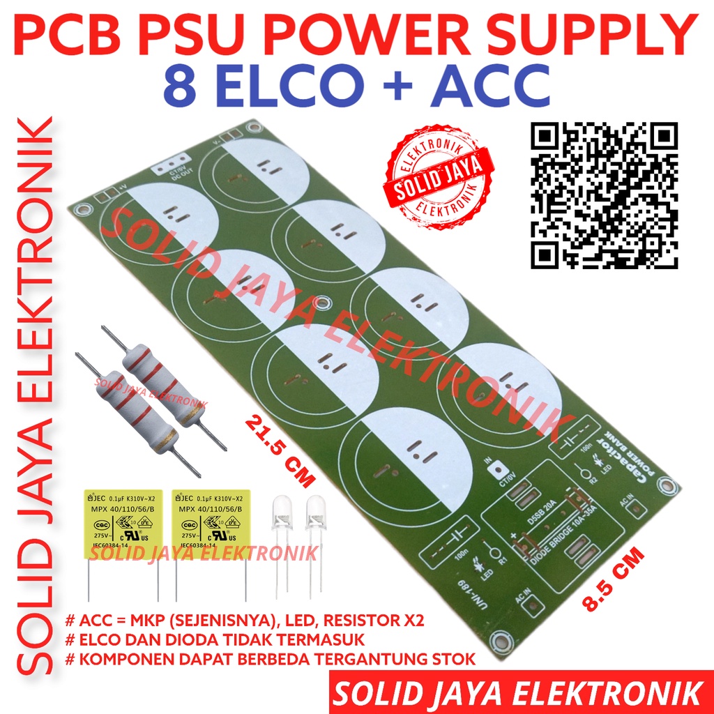 PCB PSU 8 ELCO CAPASITOR KAPASITOR ELKO 8ELCO 8ELKO POWER SUPLY REGULATOR POWER SUPPLY CIRCUIT PAPAN PCB ELCO REG PSU CIRCUIT BOARD PAPAN PCB