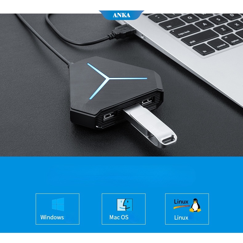 6-port multi-fungsi 2.0 USB kecepatan tinggi hub splitter converter notebook komputer multi-antarmuka dengan kartu suara