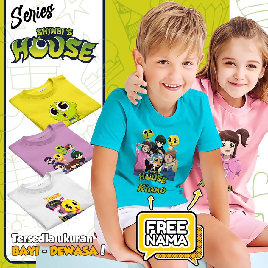 Baju Kaos ANAK DAN DEWASA SHINBI HOUSE / THE HAUNTED HOUSE COUPLE (FREE NAMA)