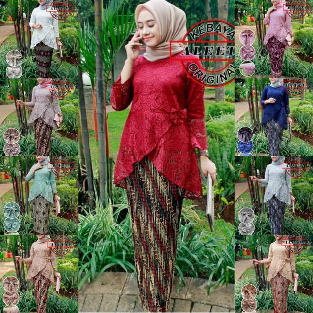 Set Kebaya brokat sabrina organza bordir ck 1 / kebaya peplum / kebaya wisuda /kebaya modern