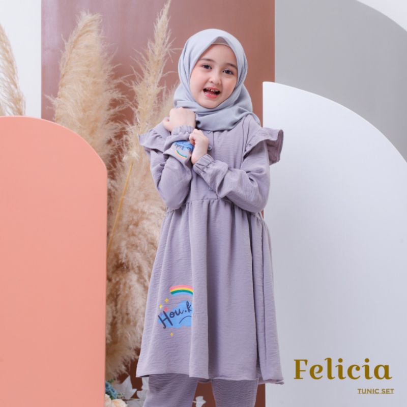 Felicia tunik kids House of Uga gamis tunik anak Felicia dress HOU