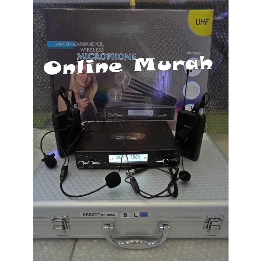 mic wireless krezt kx 8858 kx8858 2bh mic clipon 2bh headset garansi resmi