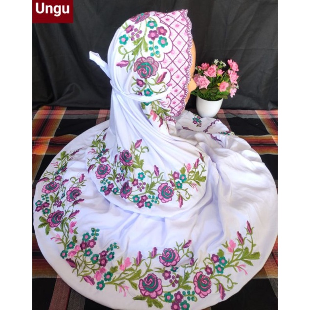 mukena bordir/mukena polino/mukena Kudus/mukena lajuran