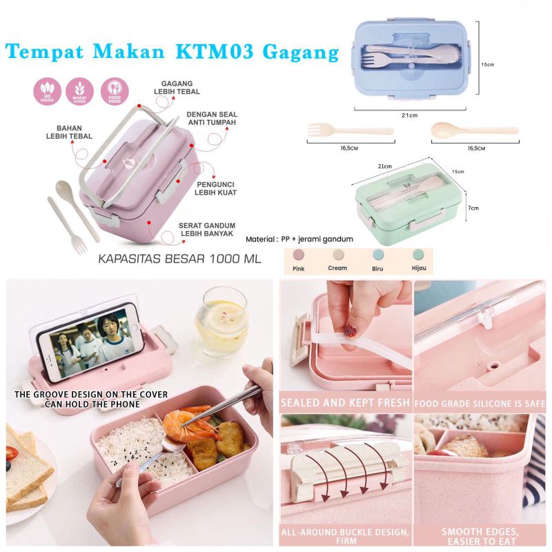 TEMPAT MAKAN BEKAL LUNCH BOX SET KTM03