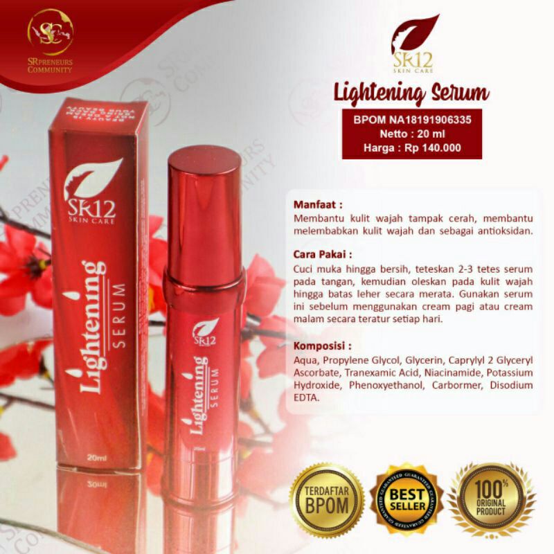 LIGHTENING SERUM SR12 / SERUM PENCERAH WAJAH / SERUM PENGHILANG FLEK HITAM