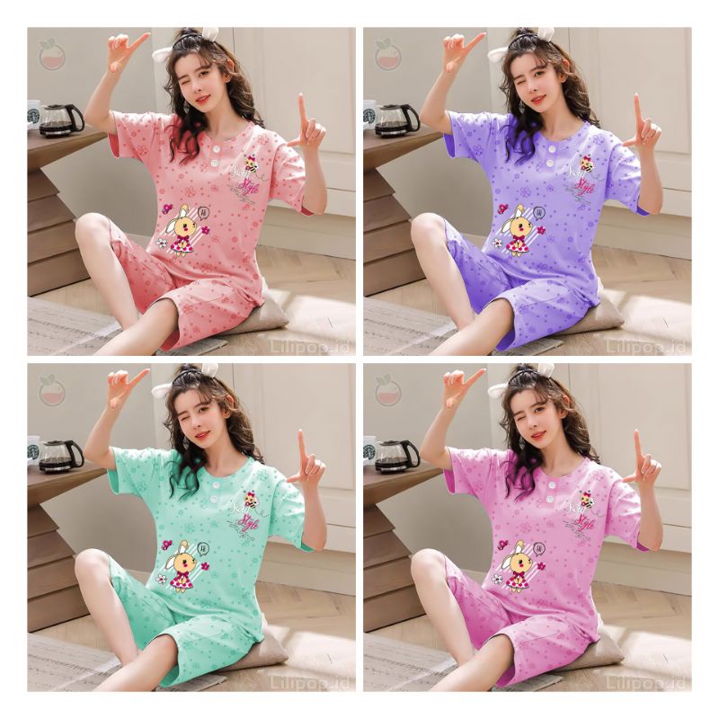 SUNCHERY COD BAJU TIDUR 3/4 ALL SIZE/BABYDOLL KEKINIAN MURAH/SLEEPWEAR WANITA-1